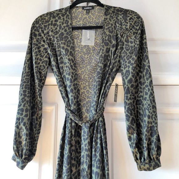 Fabulous Leopard-Print Belted Wrap Kimono Jacket - Size XS - New with Tags - Picture 5 of 16